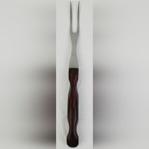Cutco VTG #1026 Serving Carving Fork 2 Tine Brown Swirl Handle - USA Made - GUC
